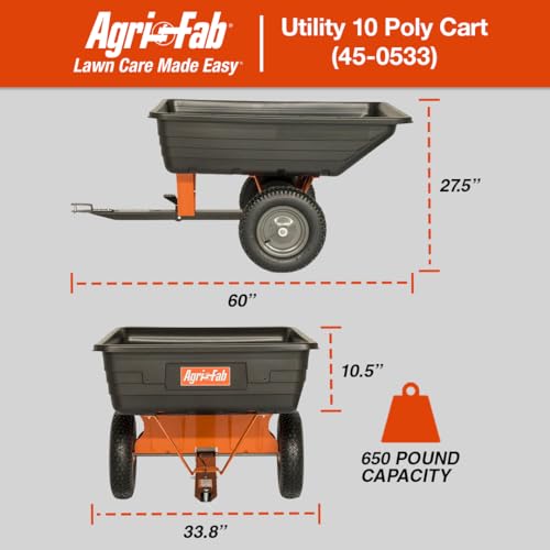 650 lbs Tow Behind Poly Dump Cart B798439