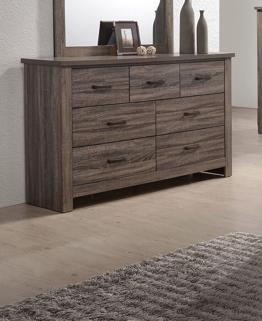 Eastern King Size 4pc Wooden Bedroom Set with Dresser Mirror Nightstand M3279