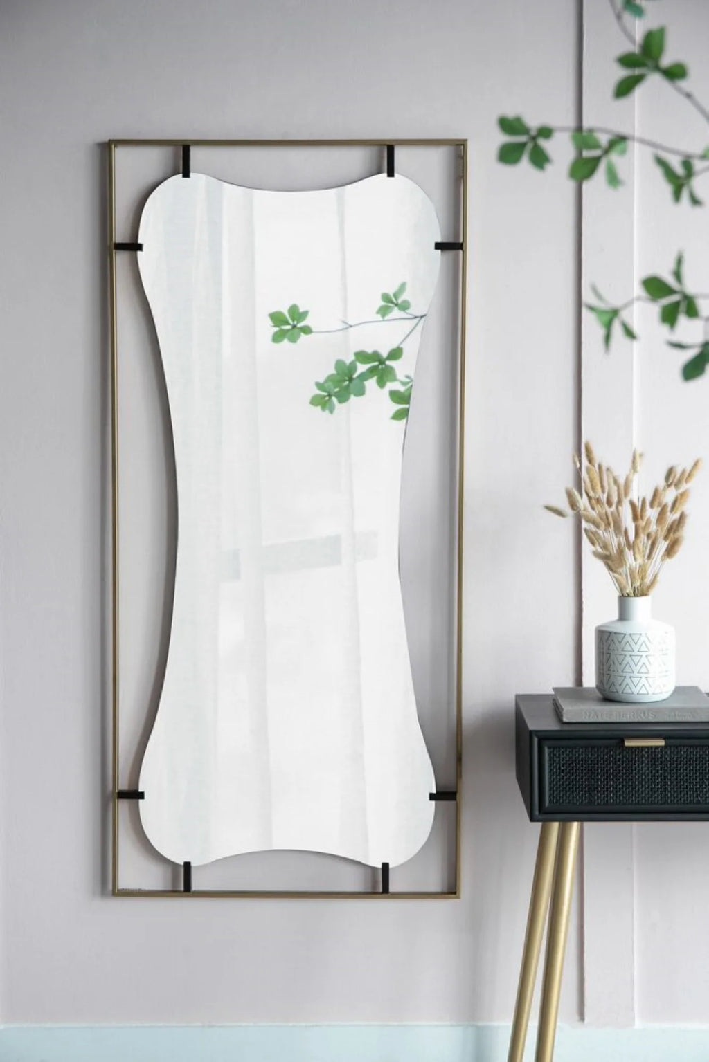 Gold Wall Mirror with Metal Frame L527236