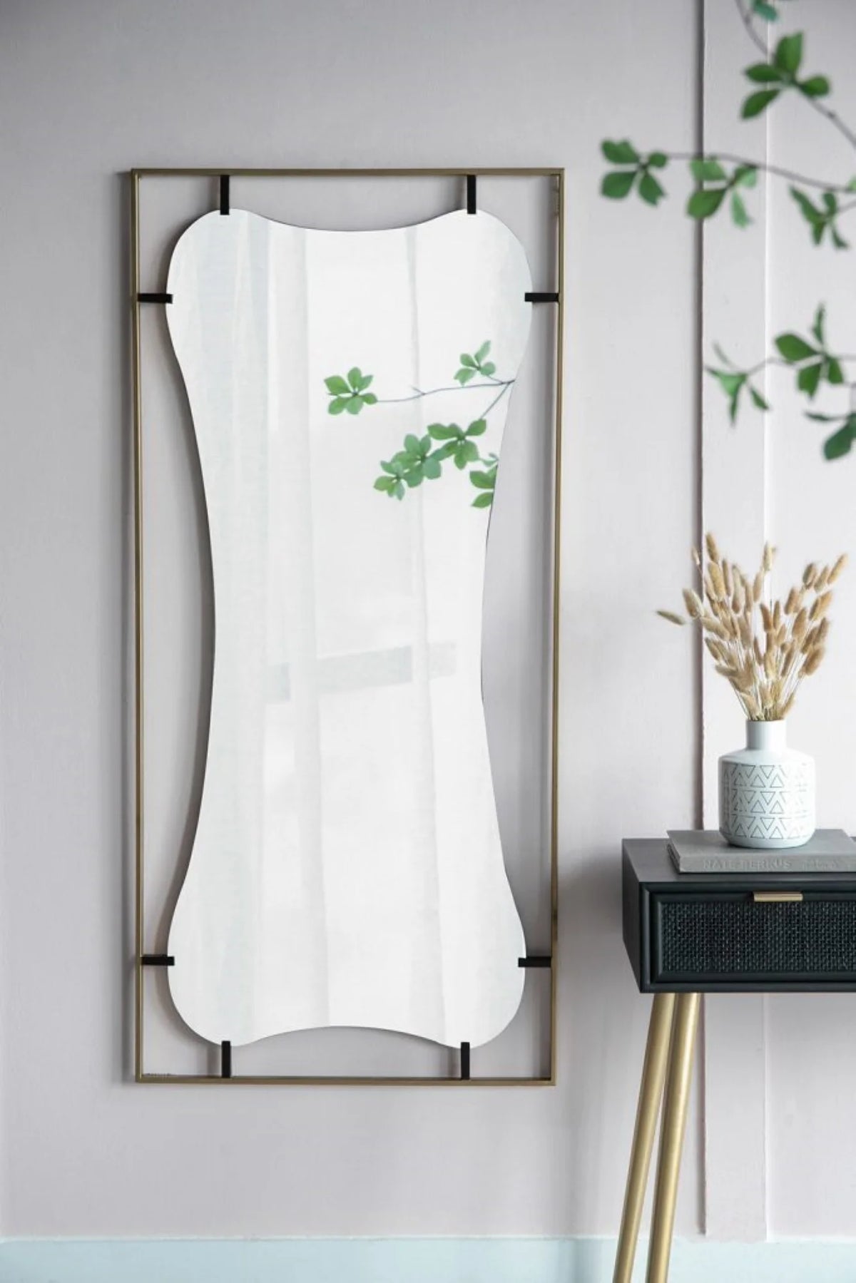 Gold Wall Mirror with Metal Frame L527236