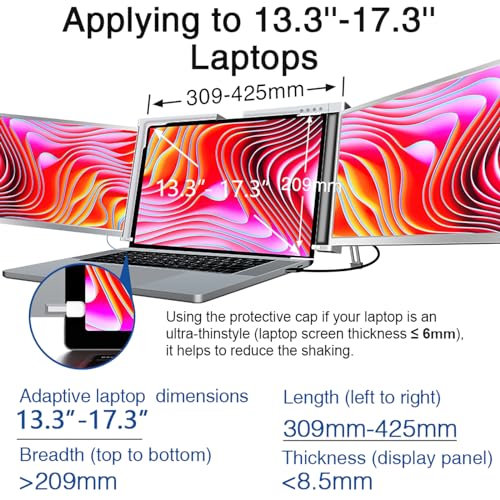Portable Monitor 15.6inch FHD 1080P USB C HDMI Ultra-Slim IPS Display with Smart Cover & Speakers J5844