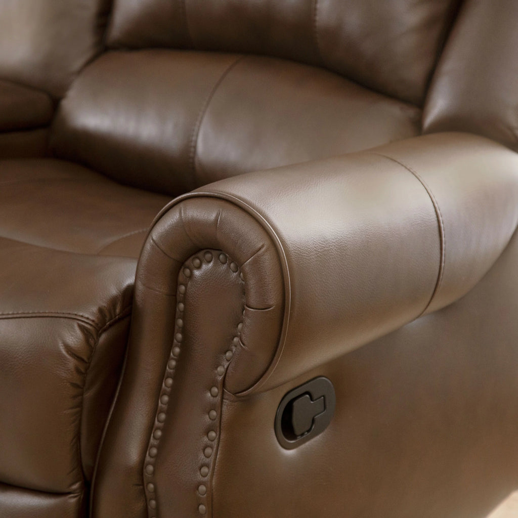 Camel Leather Reclining Loveseat T73309