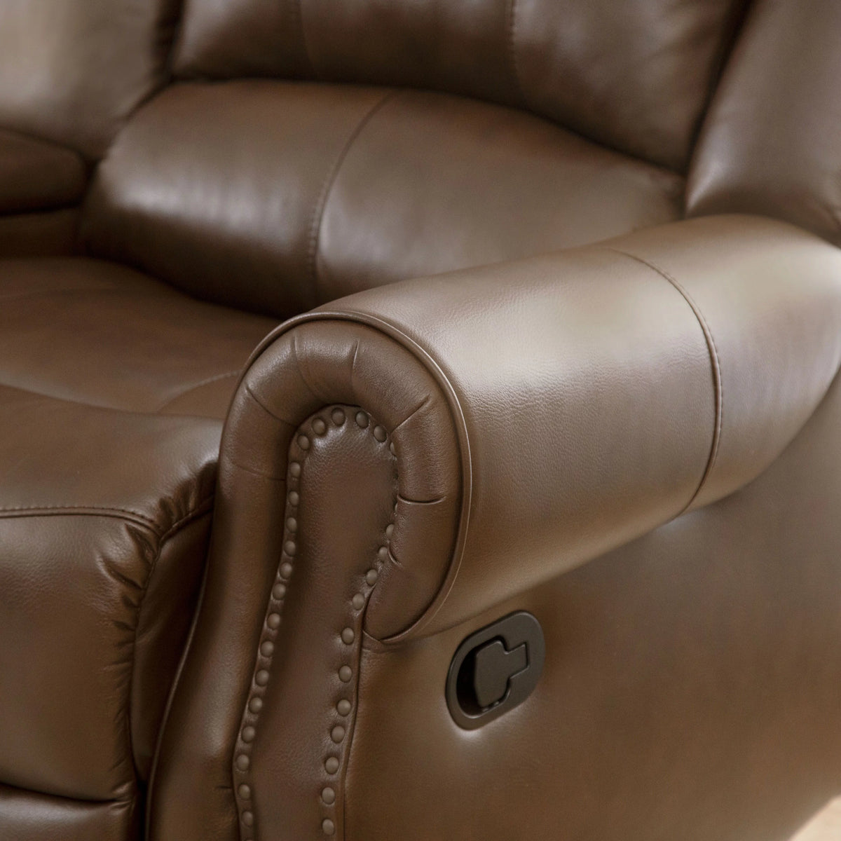 Camel Leather Reclining Loveseat T73309