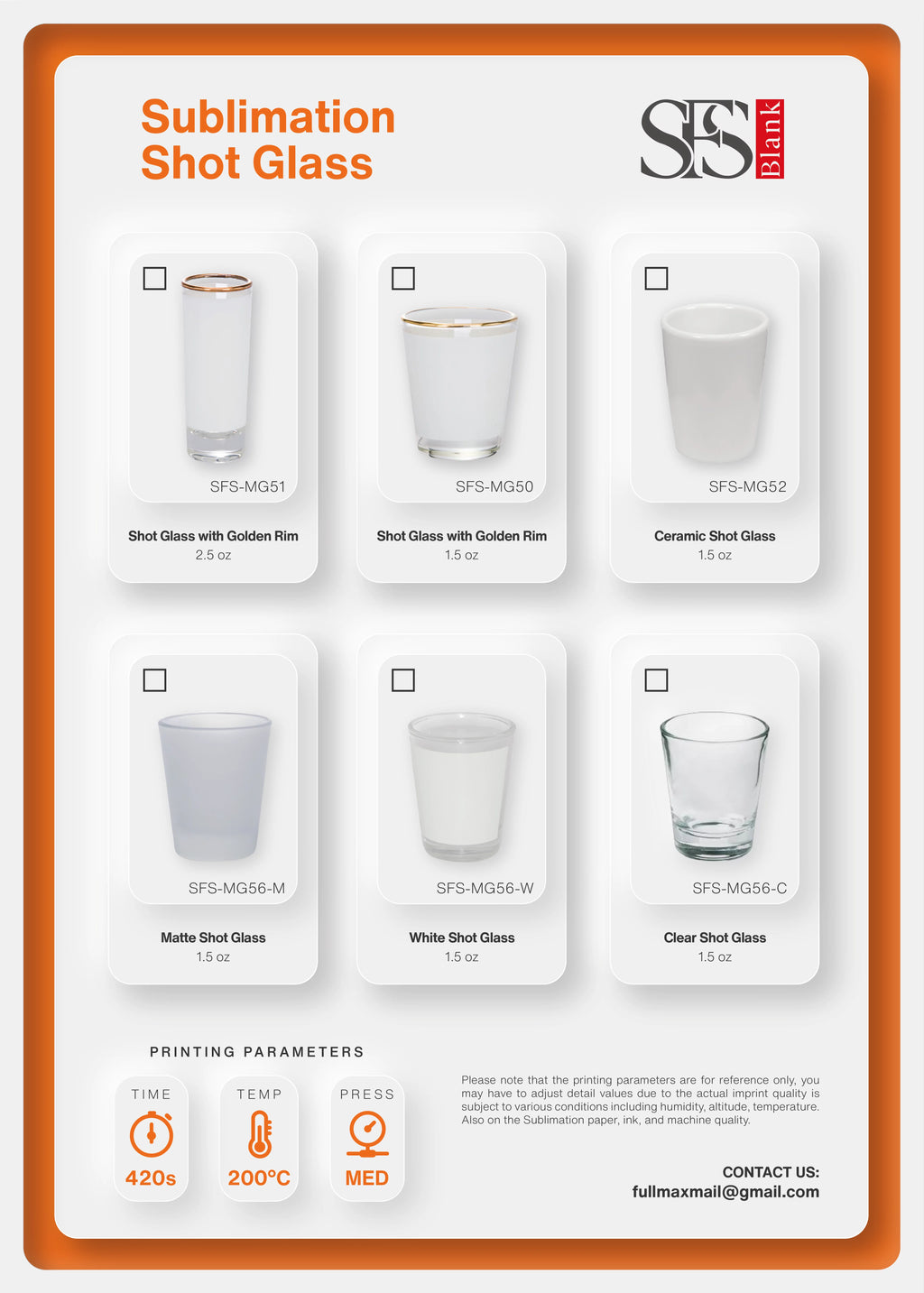 12 Pieces 1.5 oz Frosted Sublimation Shot Glasses Z160245