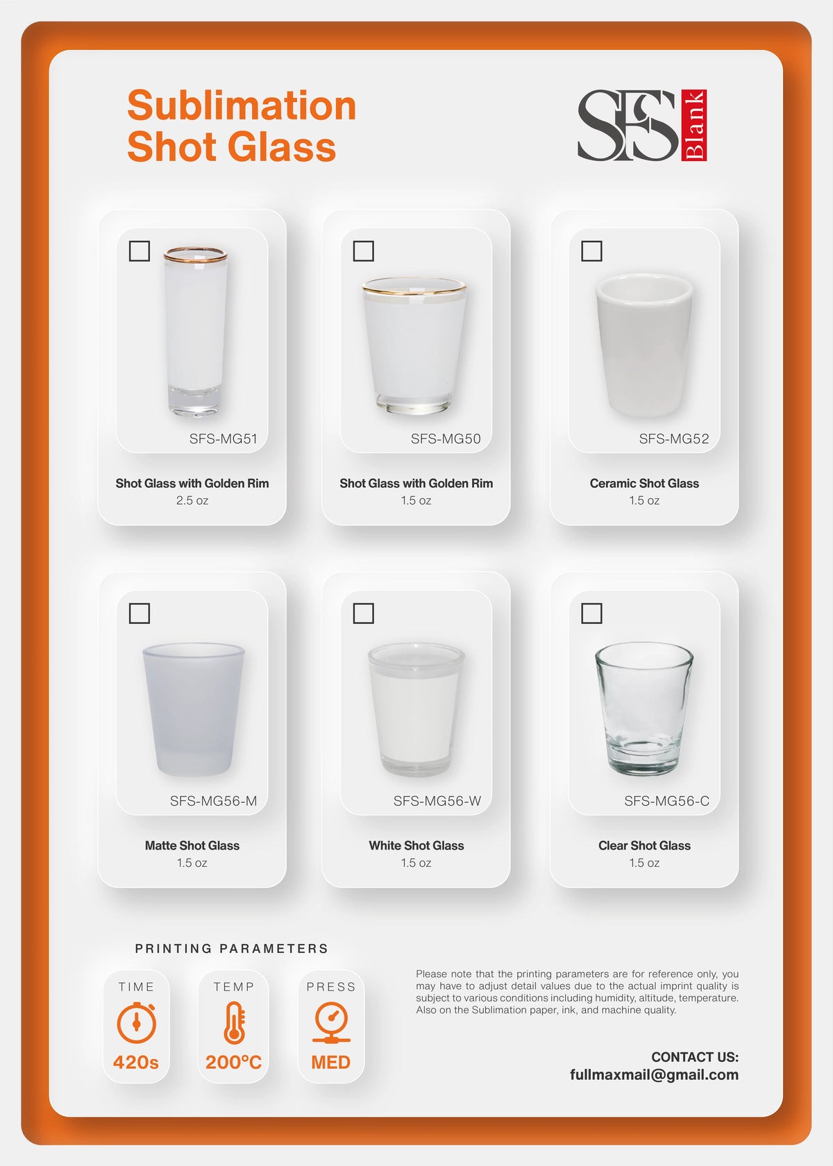 12 Pieces 1.5 oz Frosted Sublimation Shot Glasses Z160245