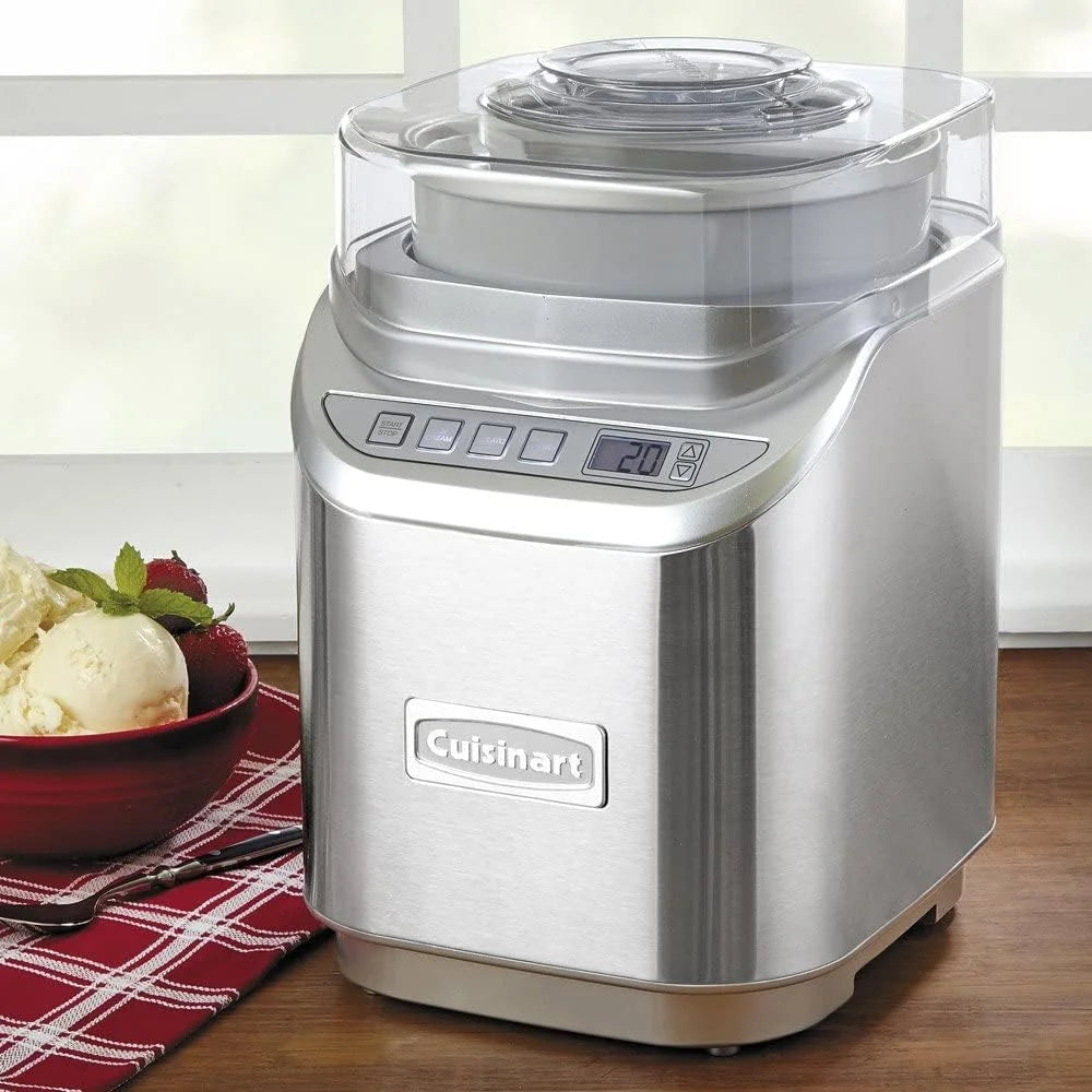 2QT Ice Cream Maker with LCD Screen Stainless Steel Y81821