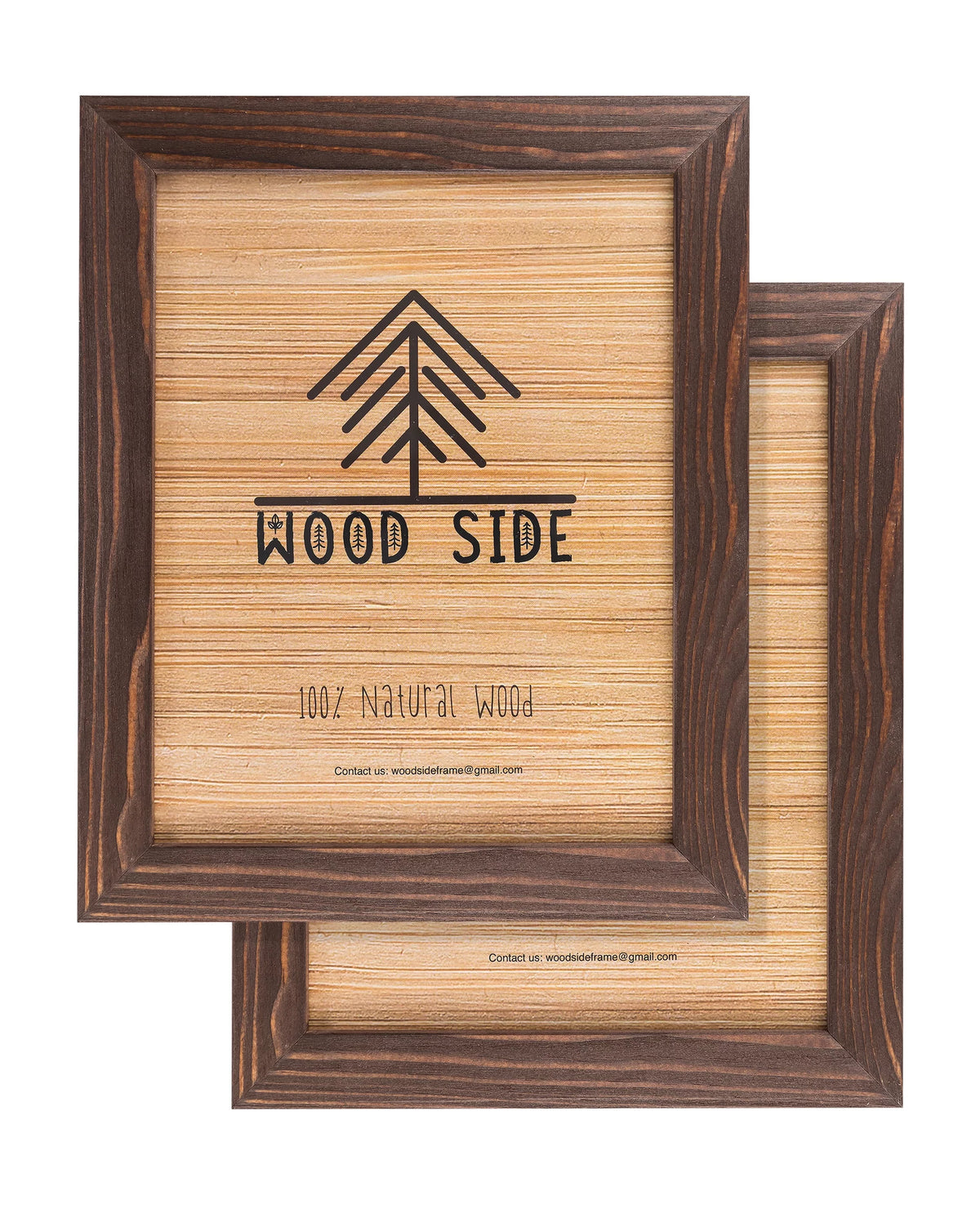 Rustic Wooden Picture Frames 8x10 Brown Wenge Set of 2 S20473