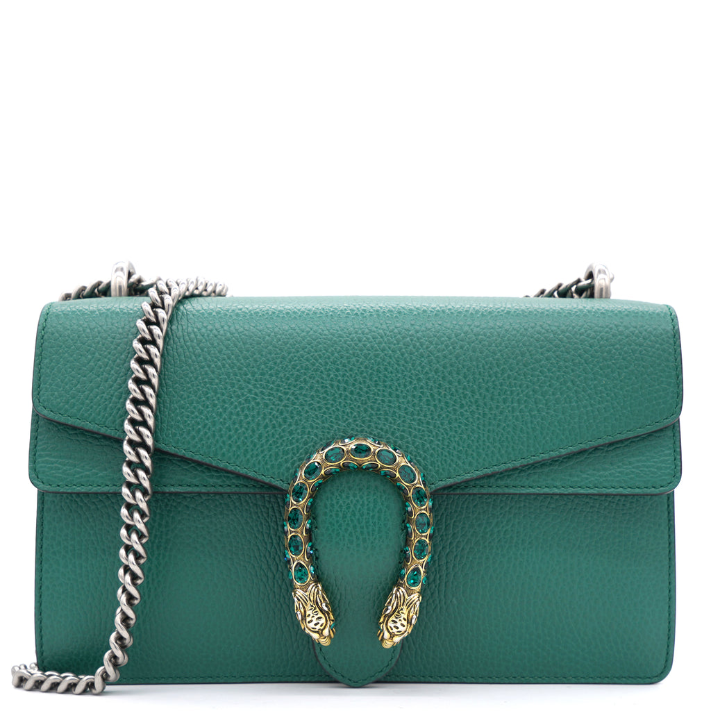 Green Leather Small Shoulder Bag W853