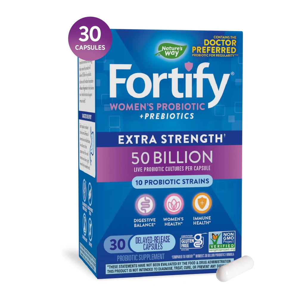 Women's Extra Strength Probiotic Capsules, 50 Billion Live Probiotics, 30 Count D61231