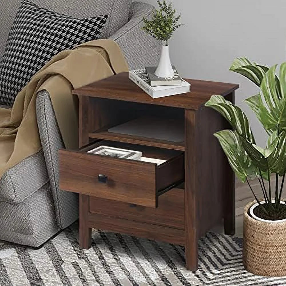 Set of 2 Wood Nightstands with Drawers J1394