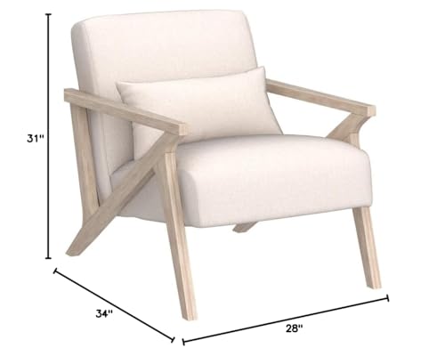 Mid Century Modern Upholstered Armchair with Waist Cushion H130