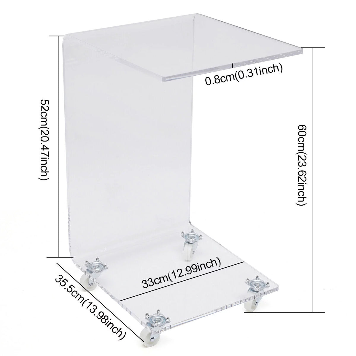 Transparent Acrylic C Shape Sofa Side Table M556