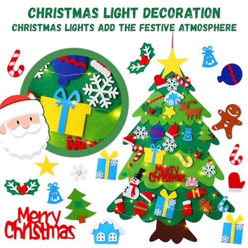 Felt Christmas Tree with 34 Ornaments I486