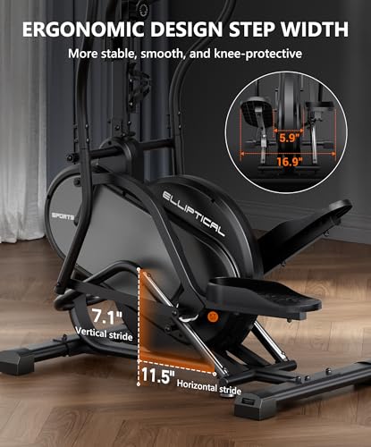 3-in-1 Elliptical Exercise Machine with 16 Levels Resistance F5869