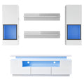White 5 Pieces Wall Mounted Floating TV Stand Set E892681
