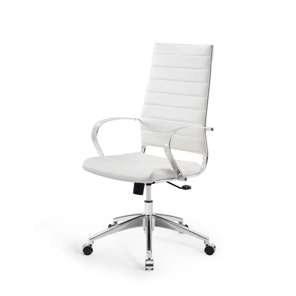 White Faux Leather High Back Chair Z465