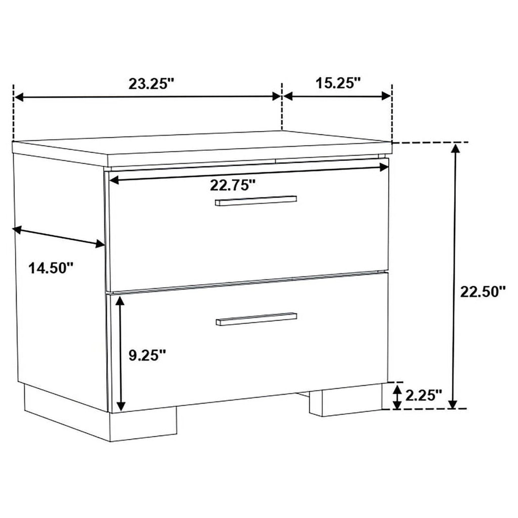 4-Piece Wood Eastern King Bedroom Set in Glossy White N83775