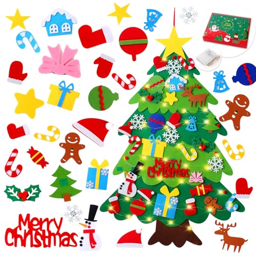 Felt Christmas Tree with 34 Ornaments I486