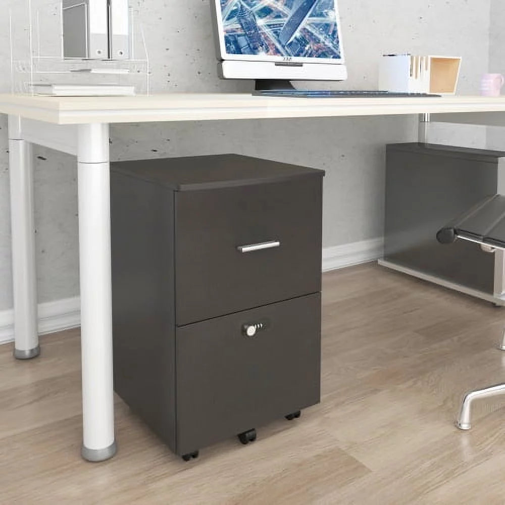 Dark Gray 2 Drawer Rolling File Cabinet N13354