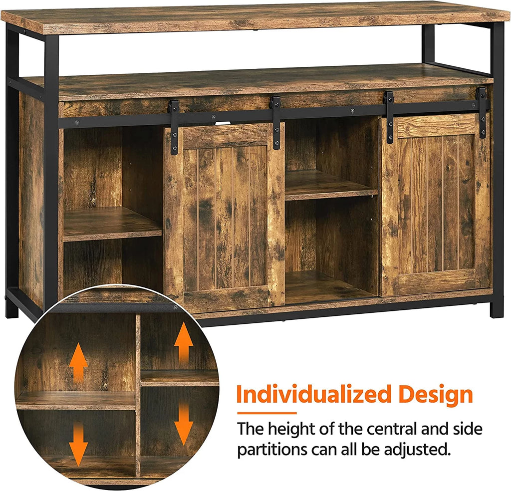 Cabinet with Sliding Barn Doors and Adjustable Shelves F9203