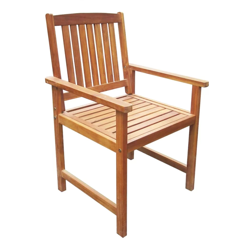 Black Solid Acacia Wood Dining Chairs Set of 2 F417