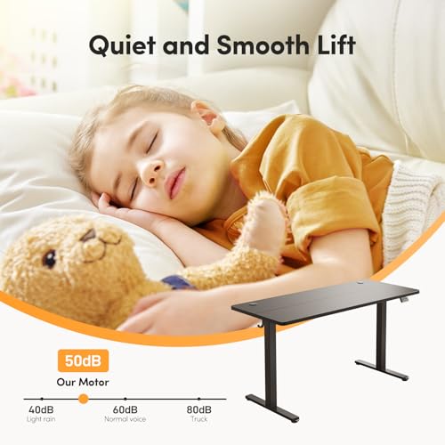 Electric Standing Desk Adjustable Height 40 x 24 Inch Black I6574