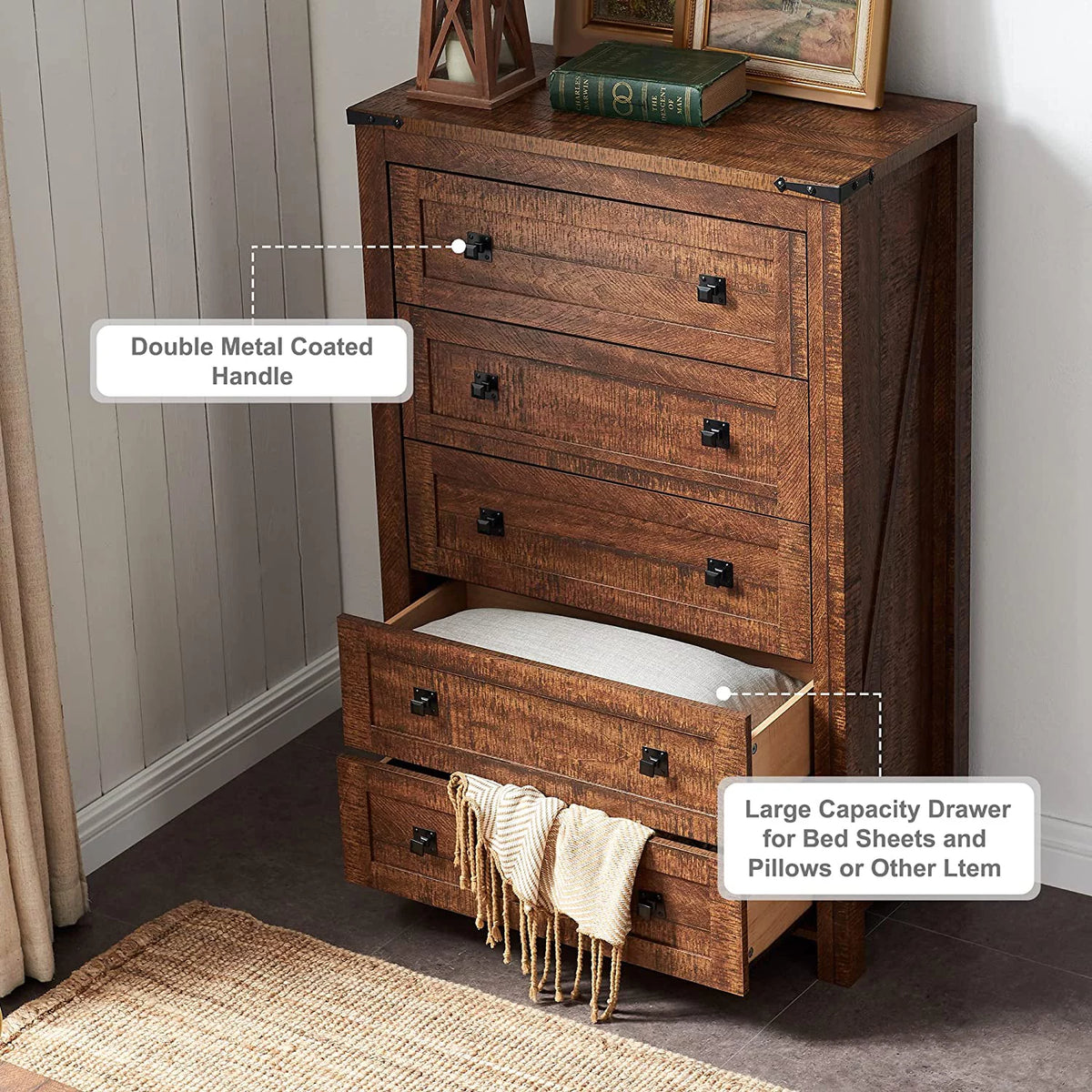 8 Drawer Wood Dresser W208