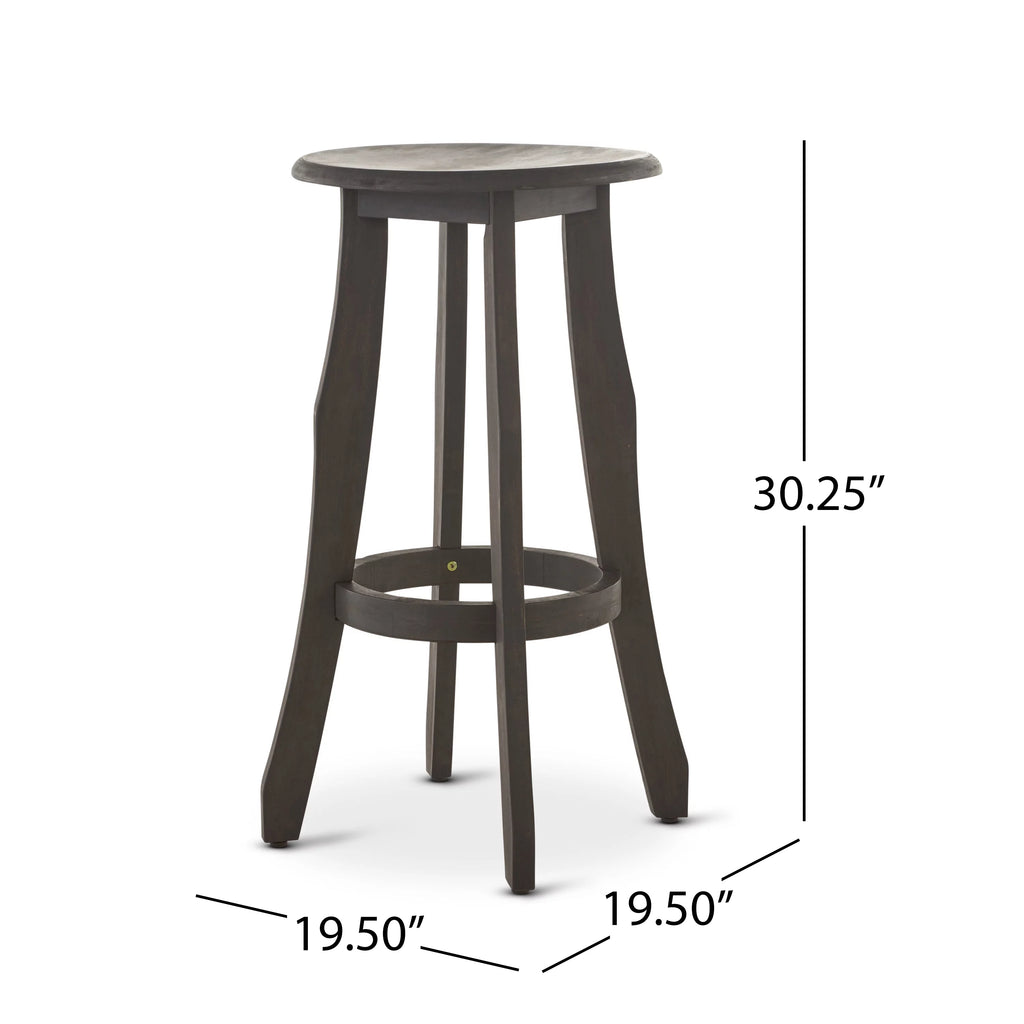 Acacia Wood 30 Inch Backless Barstools, Set of 2 P5521