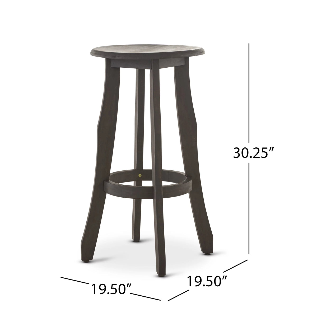 Acacia Wood 30 Inch Backless Barstools, Set of 2 P5521