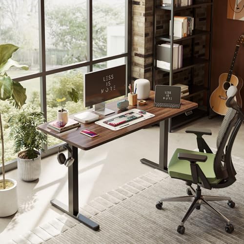 Electric Adjustable Height Standing Desk, 40 x 24 Inch Black Walnut H16548