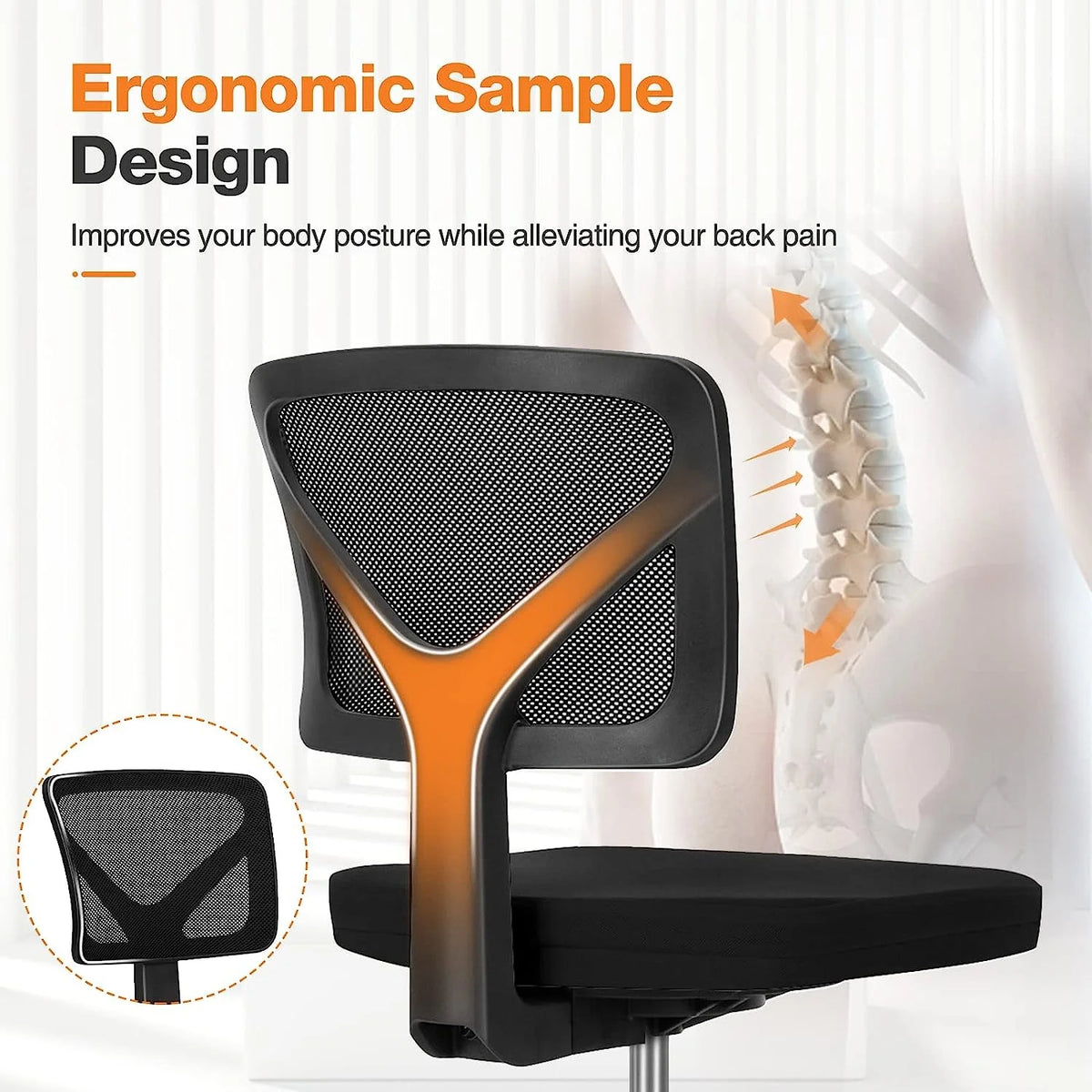 Black Ergonomic Low-Back Mesh Office Chair F79144