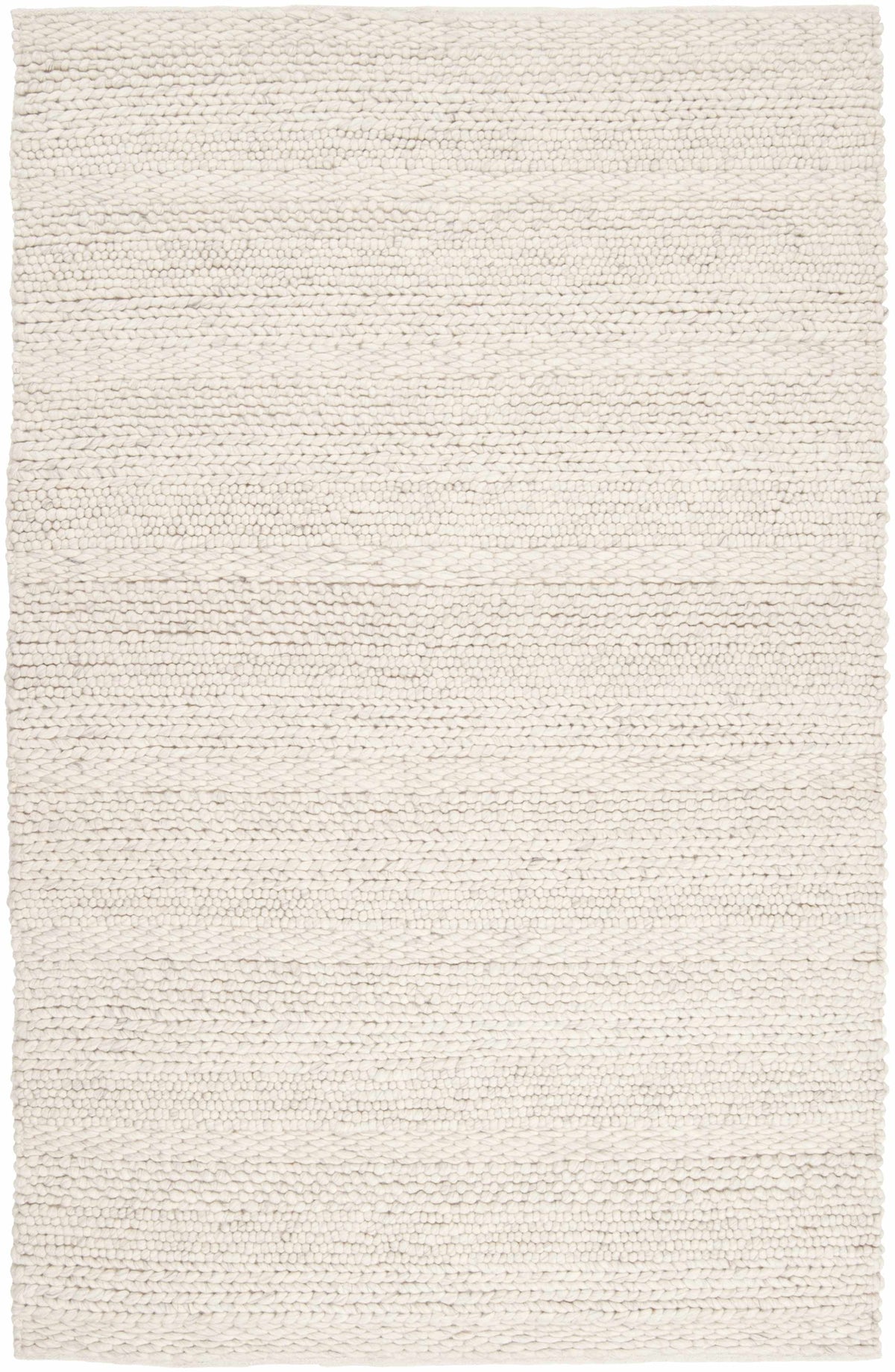 Ivory Charcoal Wool Area Rug 10' x 14' U66809