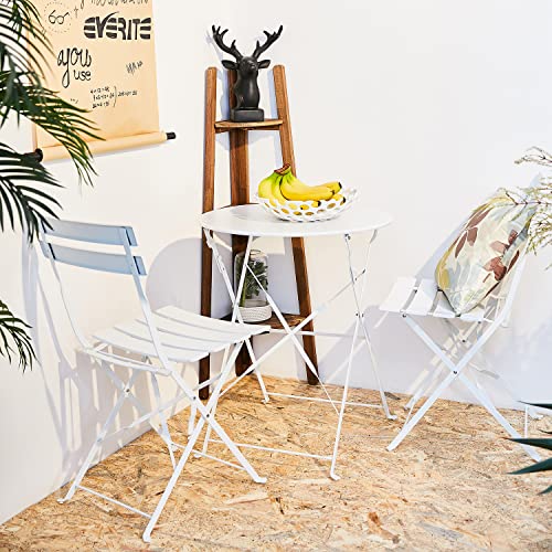 3-Piece Folding Bistro Set, 2 Chairs and 1 Table, Yellow O7639