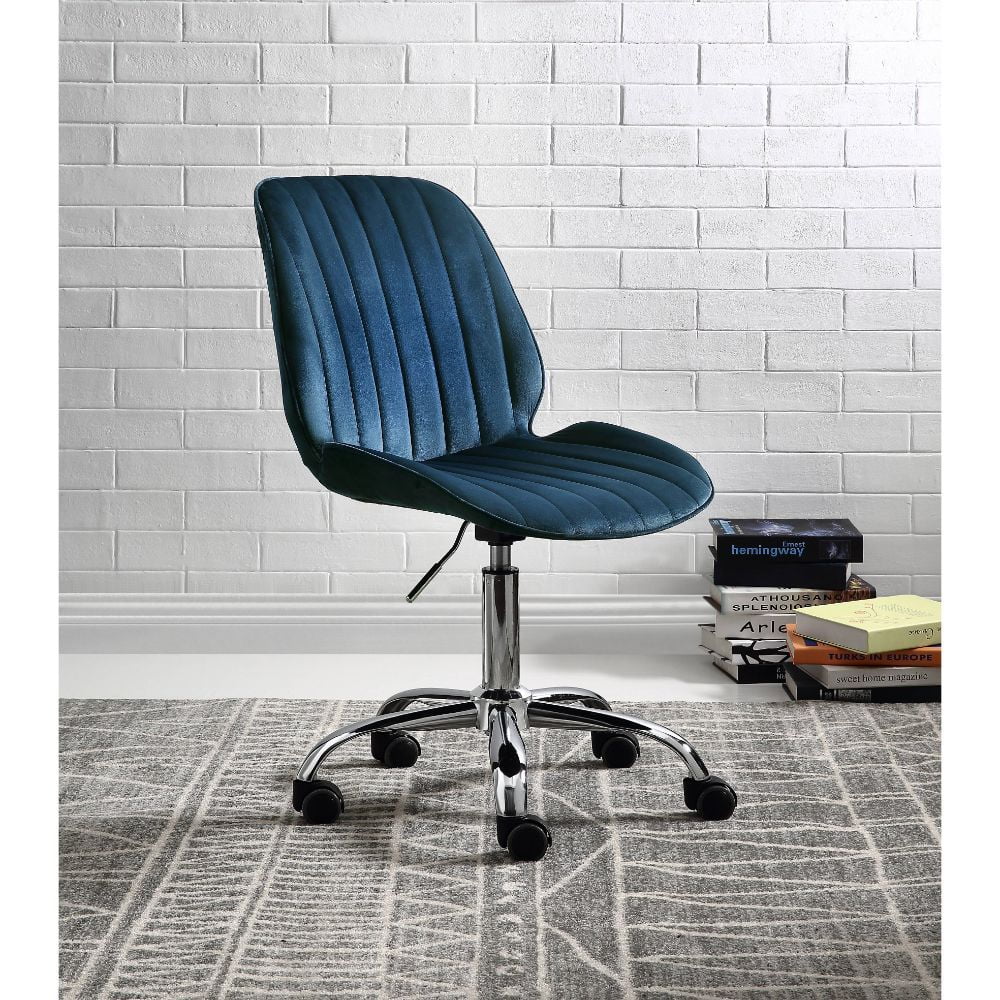Twilight Blue Velvet Office Chair K86927