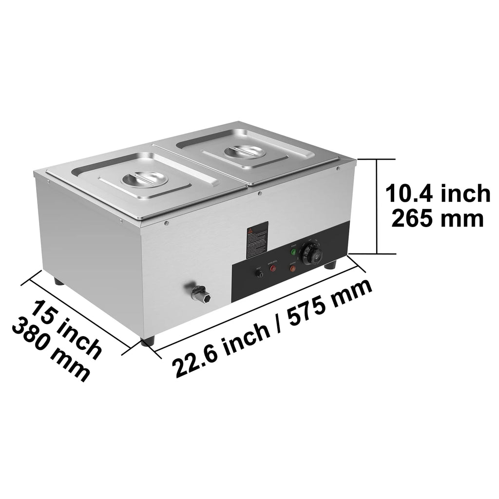 Commercial Electric Food Warmer 2*12Qt Pan W4893