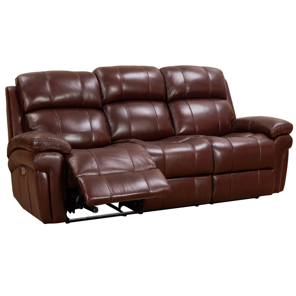 Brown Leather Recliner Loveseat Q619406