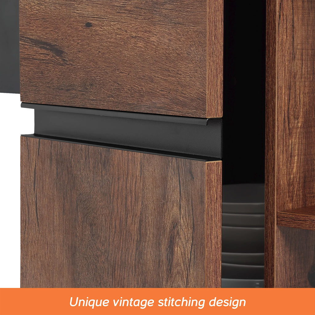 Kitchen Island on Wheels with Open Shelf D982
