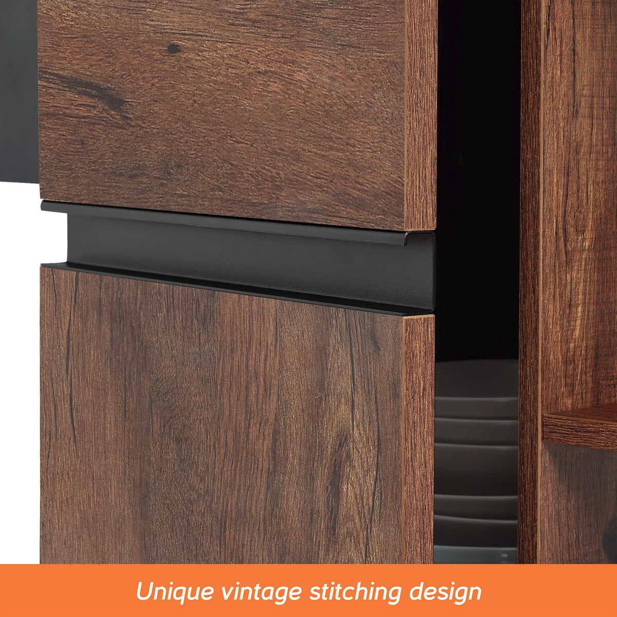 Kitchen Island on Wheels with Open Shelf D982
