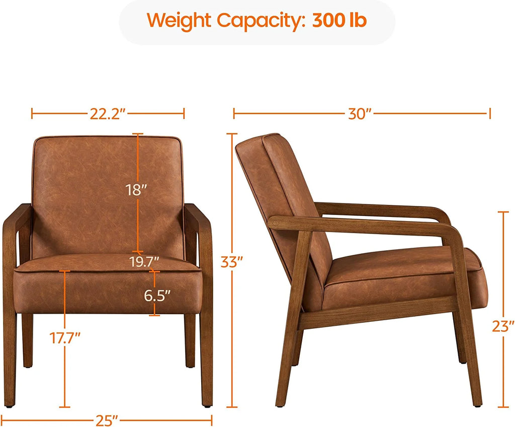 Light Brown 2 Pieces PU Leather Accent Chair O657076