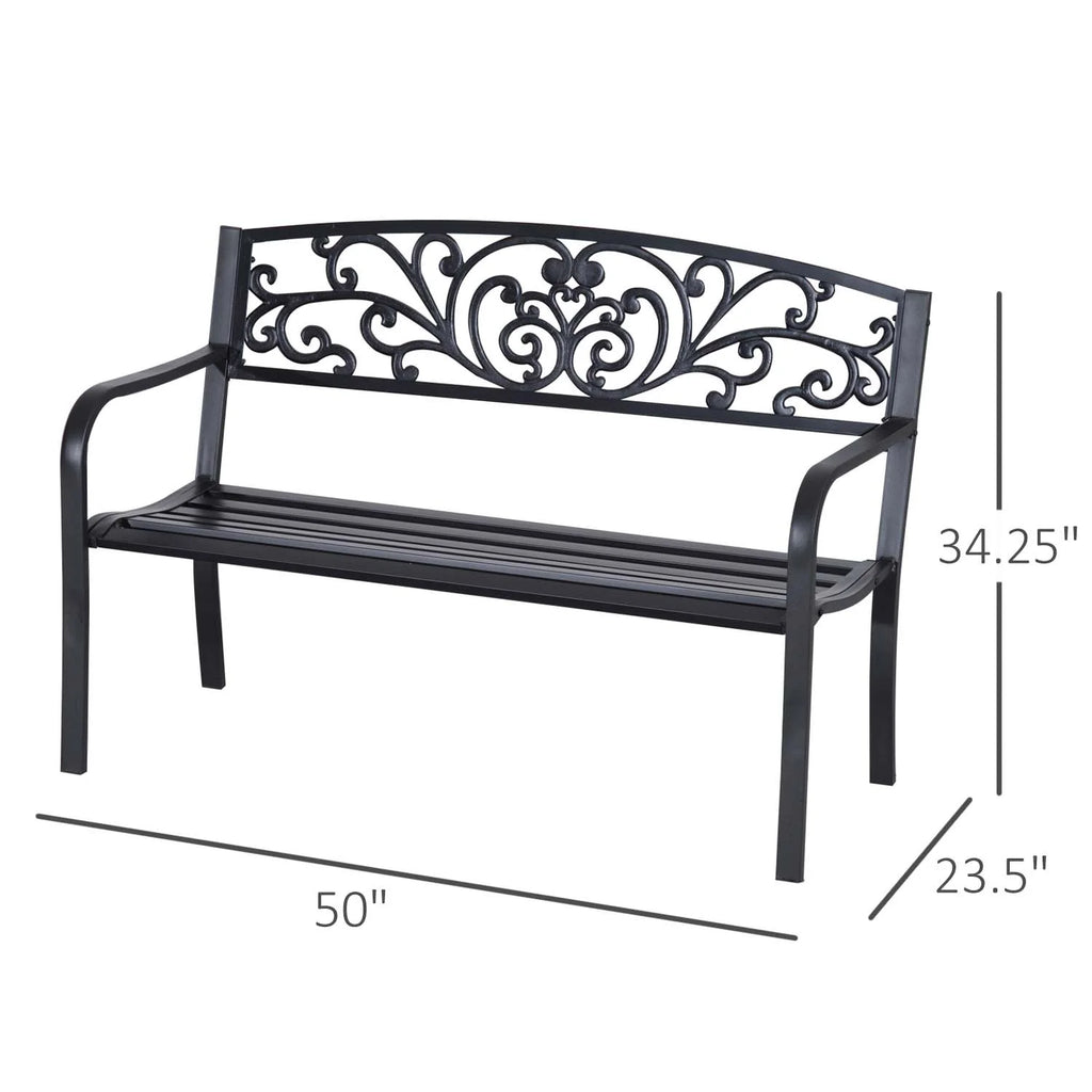 50" Steel 2 Seat Garden Bench B6663