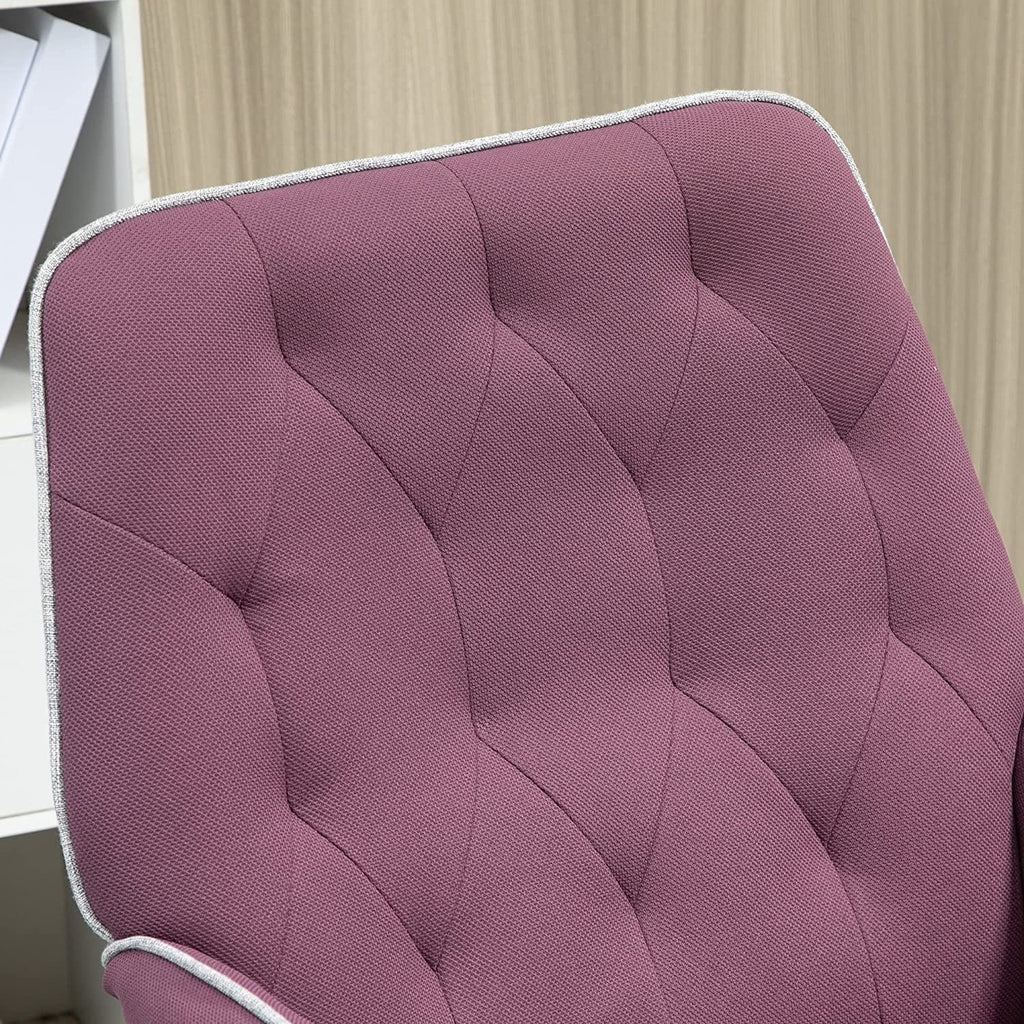 Purple Tufted Spandex Office Desk Chair with Adjustable Height B43596