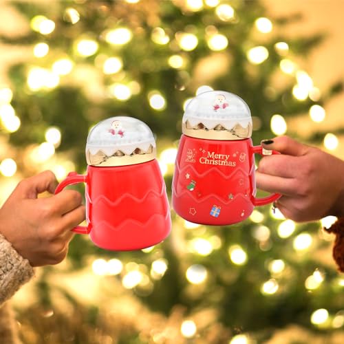 17.6 oz Ceramic Christmas Mug with Lid R189