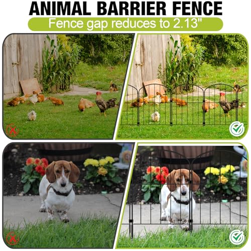 Decorative Garden Fence 24in x 10.5ft 10 Panels Metal Wire C722