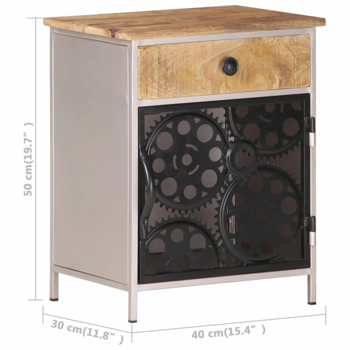 Rough Mango Wood Bedside Cabinet K86311