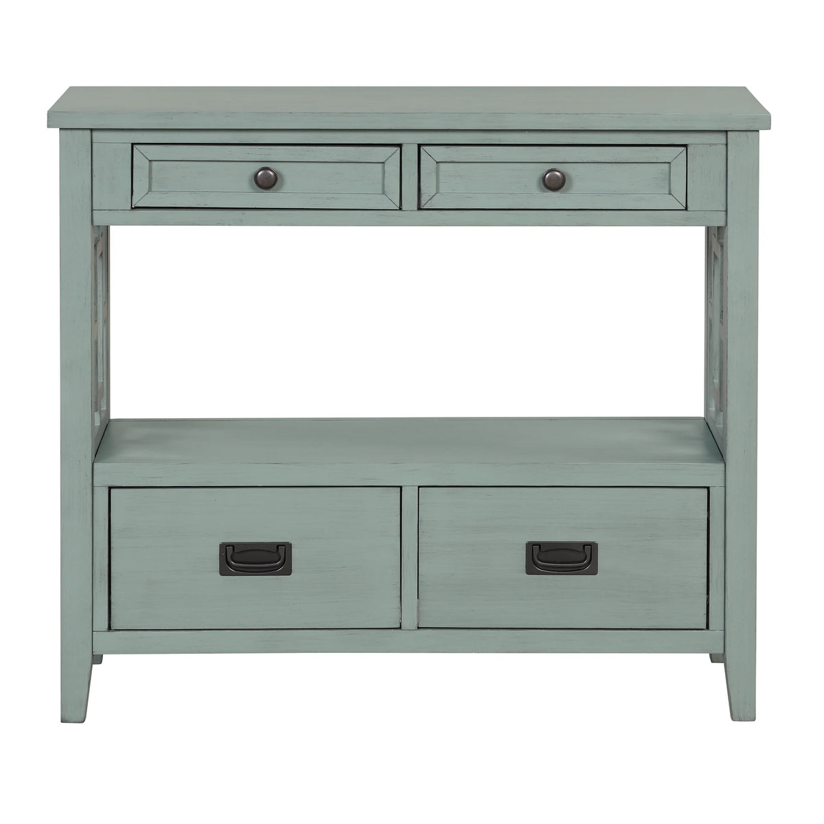 36'' Pine Wood Console Table with 4 Drawers G81484