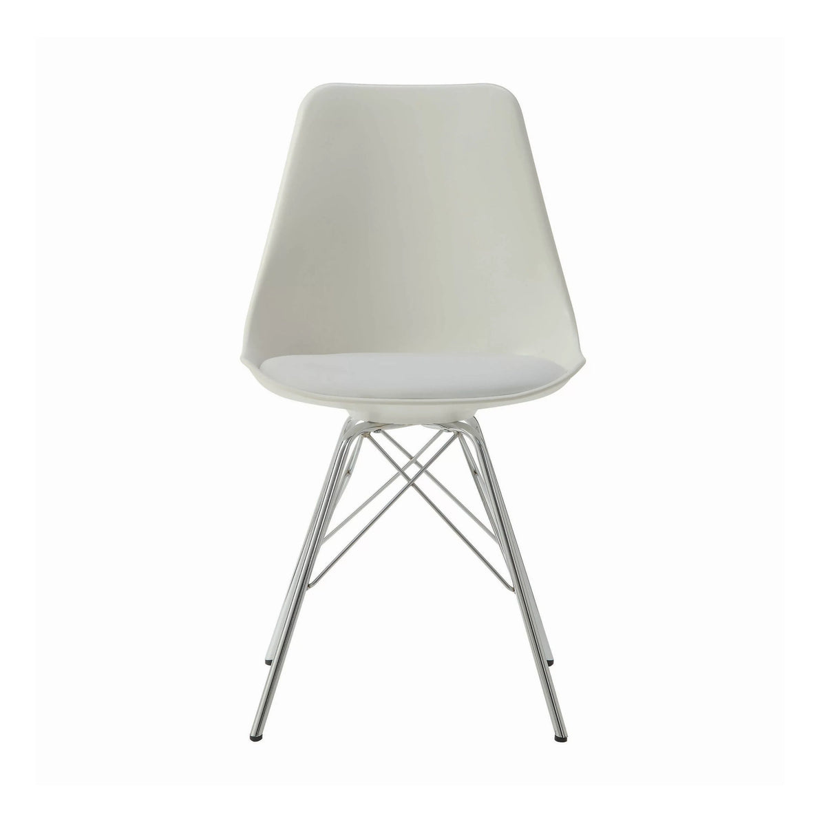 White and Chrome Dining Chairs Set of 2 R52507