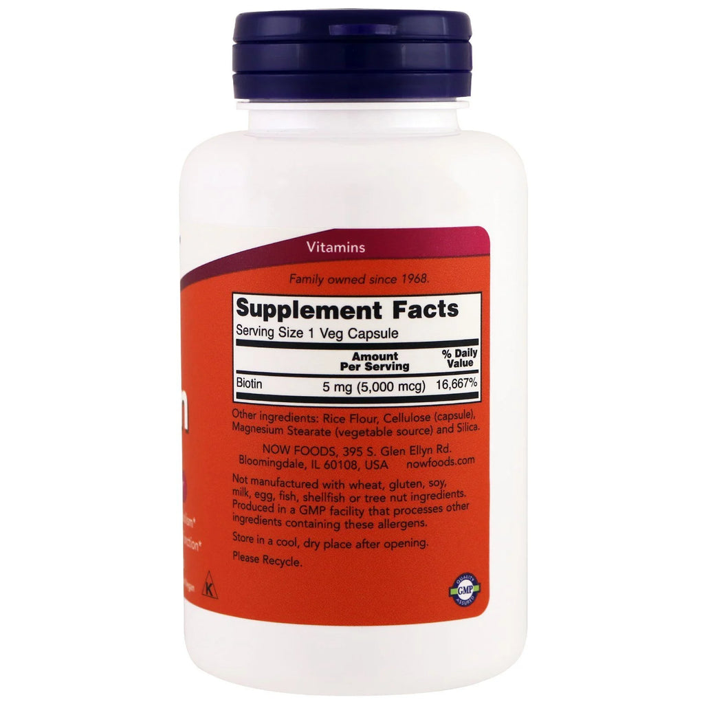 Biotin 5,000 Mcg 120 Vcaps Pack of 2 K368