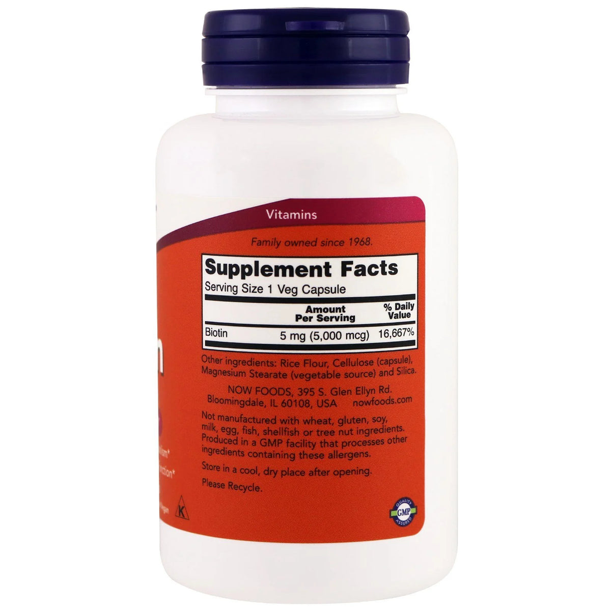 Biotin 5,000 Mcg 120 Vcaps Pack of 2 K368