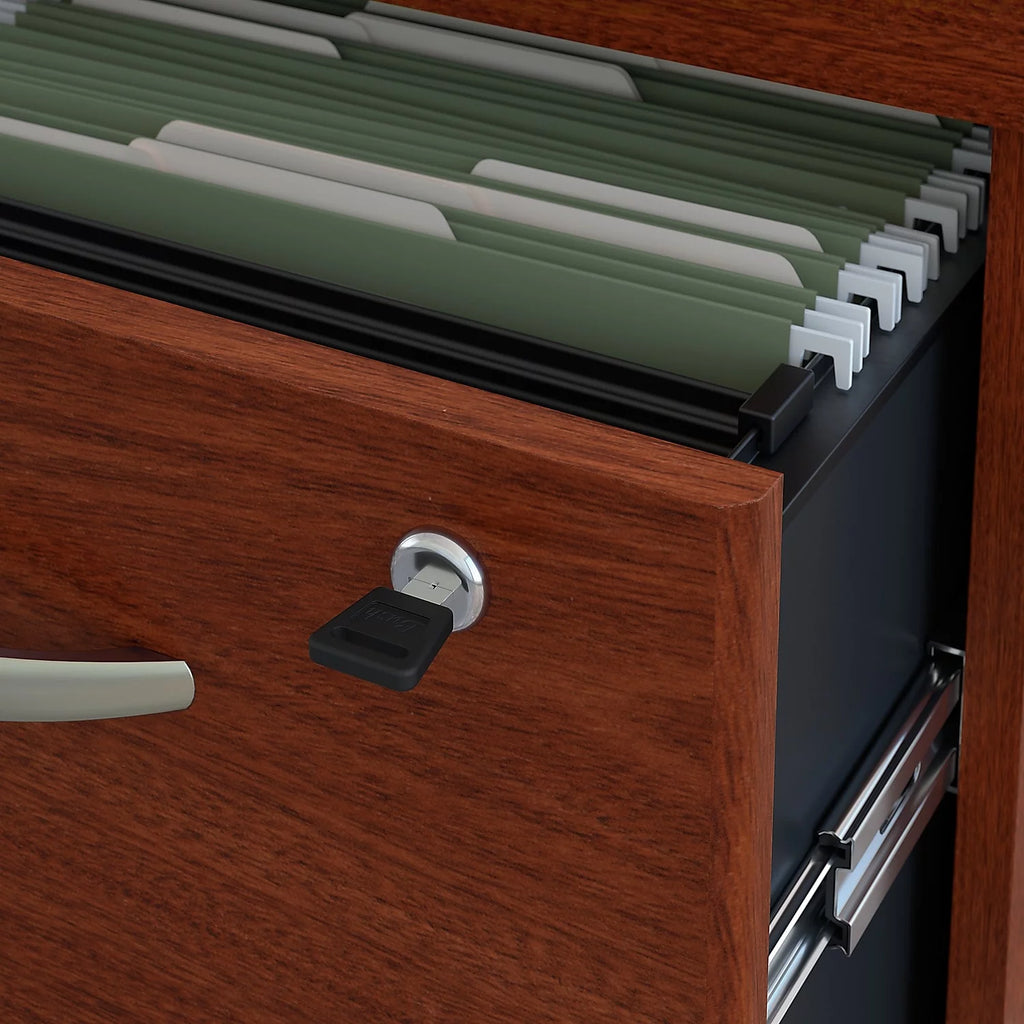 60W x 24D Office Desk with Drawers in Mahogany Q95801