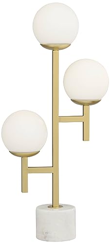 30" Tall Gold Marble Metal 3-Light Table Lamp V167